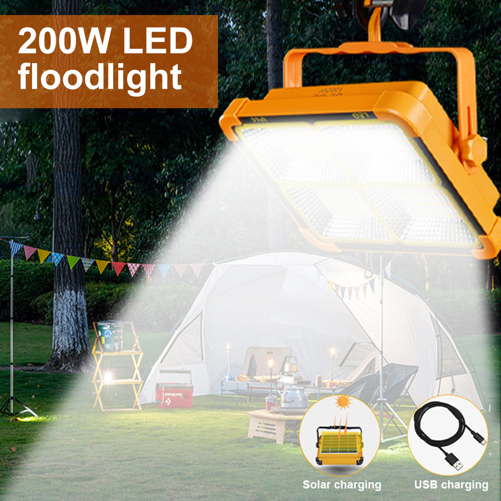 ZIR Mall Portable Led Work Solar Light Stepless Brightness Rechargeable led Floor Light for Power Failure Car Repair