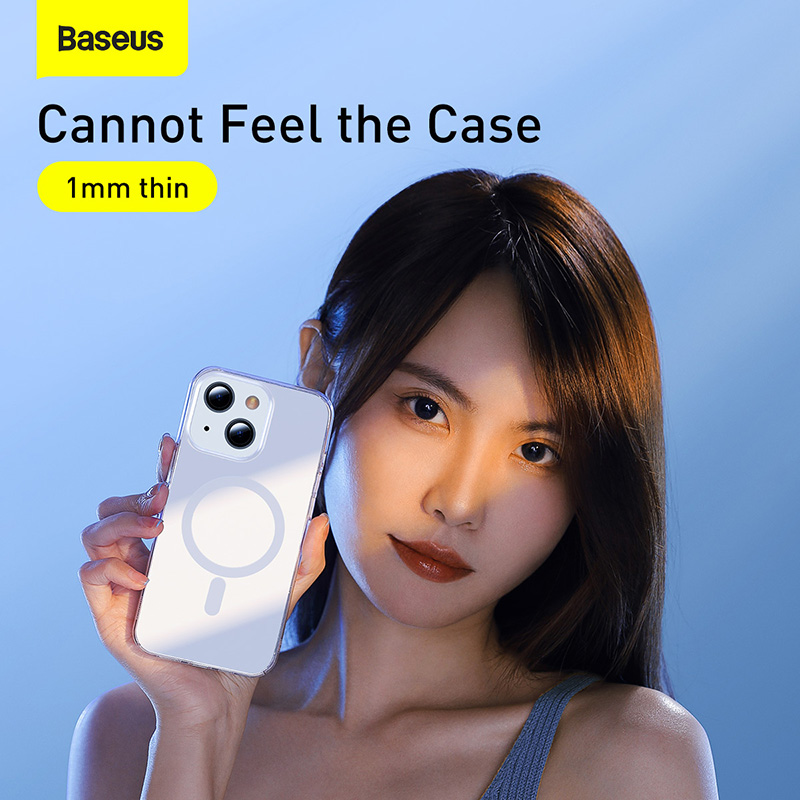 Baseus Ốp Nam Châm Cho iPhone 13 Pro Max 13 Pro 13 Tương Thích Với MagSafe Ốp Lưng Nam Châm Trong Suốt Góc Giảm Sốc Hỗ Trợ Sạc Không Dây