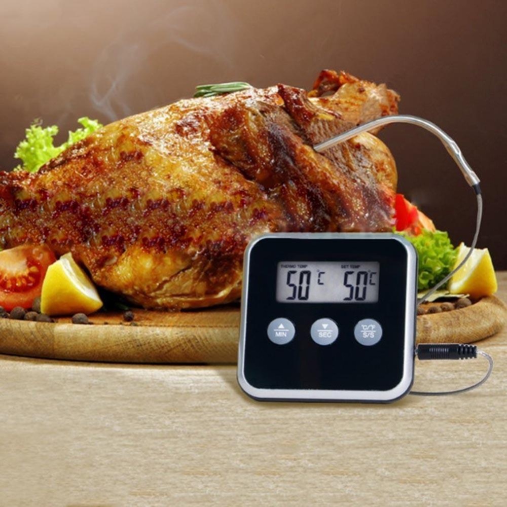 【High-quality】LCD Food Thermometer Probe Electronic Digital BBQ Meat ...