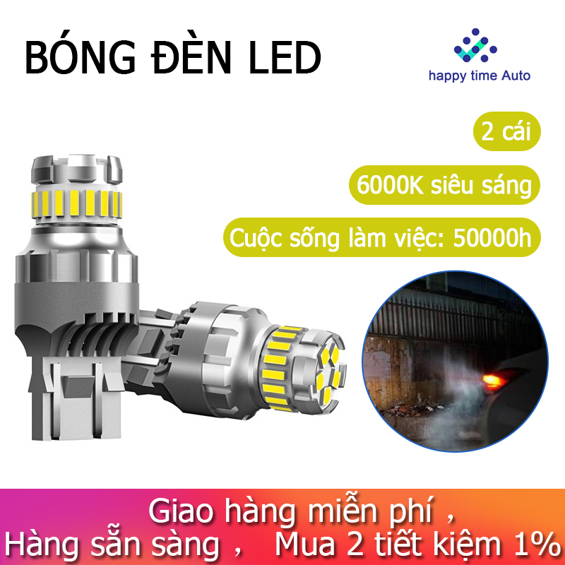 2Pcs Car T20 7440 W21W LED Canbus Reverse Lights 7443 LED Bulb Tail Brake Signal Lights 6000K Super Bright Lamp