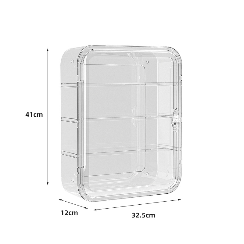 Wall-mounted large-capacity kitchen condiment, multi-layer oil, salt, sauce and vinegar shelves, light luxury cosmetics dustproof storage box