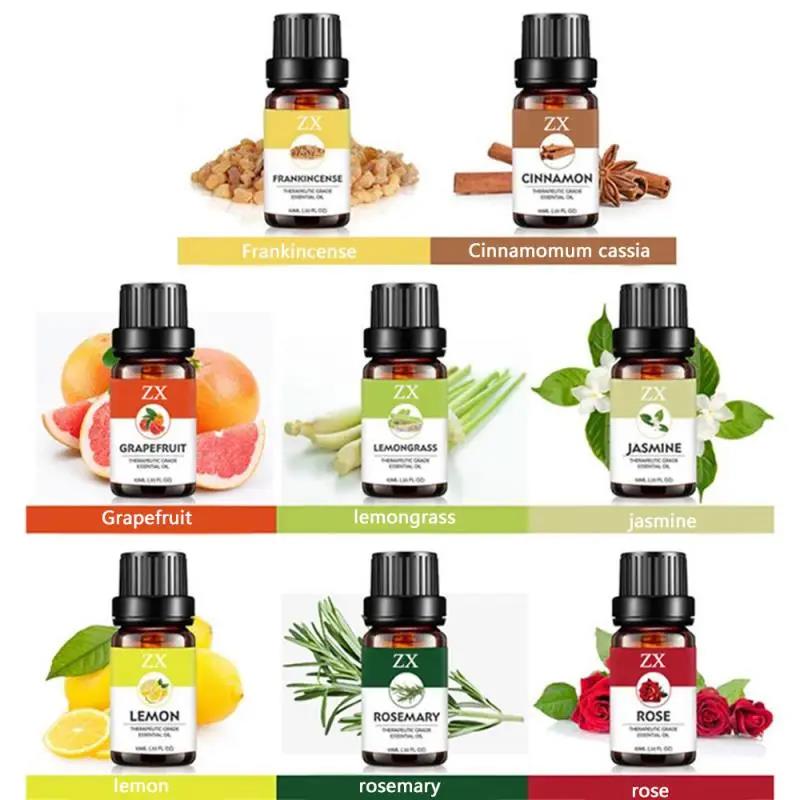 Pure Natural Plant Essential Organic Skin Oils Set Lemongrass Mint ...