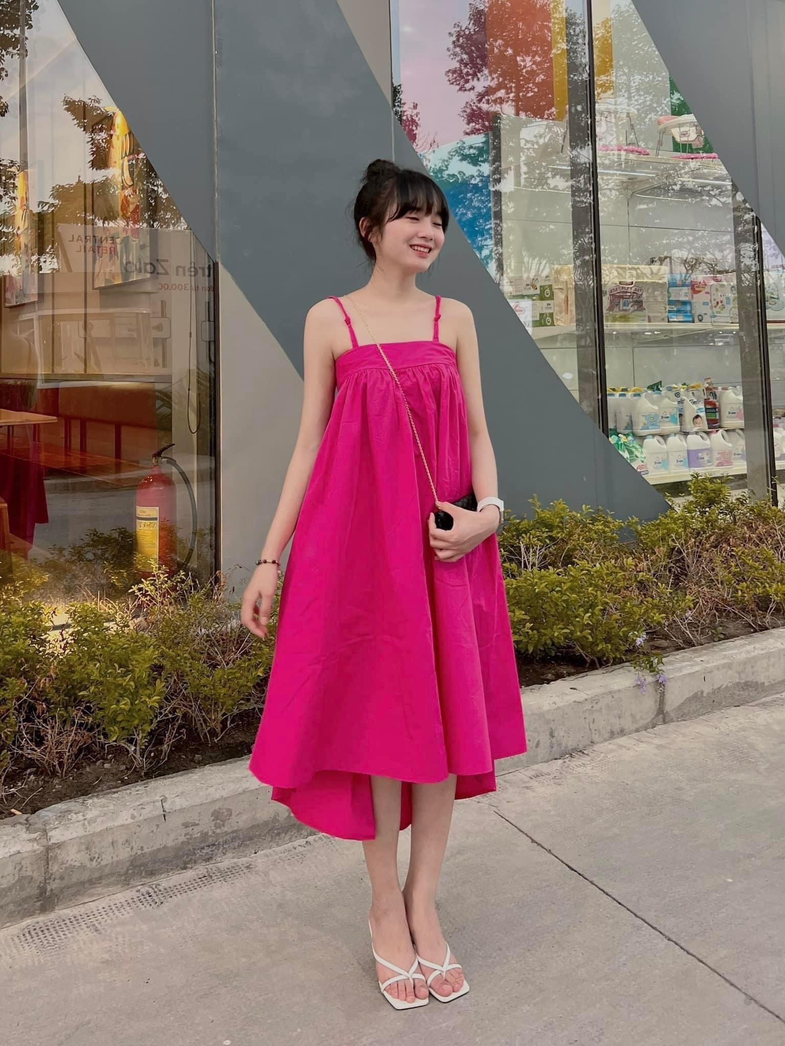 Váy hồng thiết kế thanh lịch V4238 - Thời Trang Tadi