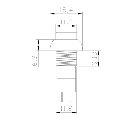 Công tắc đèn dạng nhấn nhả PBS-11A phi 12mmm