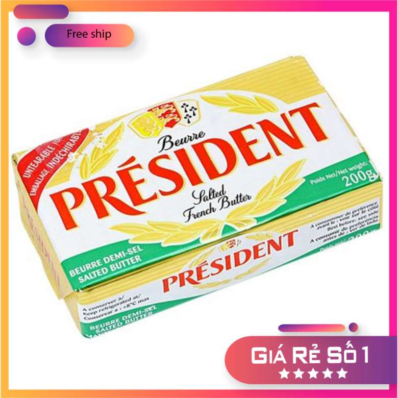 Bơ mặn president Nhập khẩu pháp 125g-200g