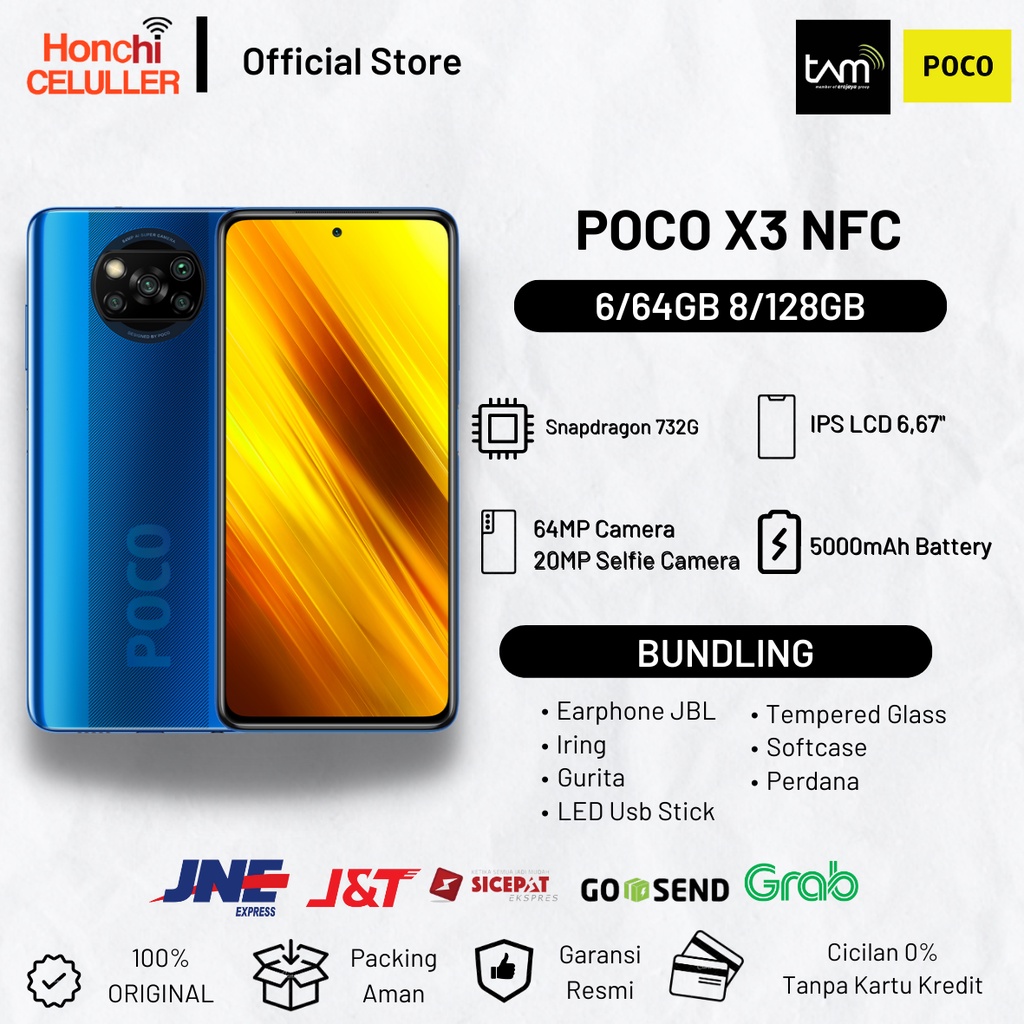 Xiaomi POCO X3 NFC 8/128GB 6/64GB Garansi Resmi POCO Indonesia TAM