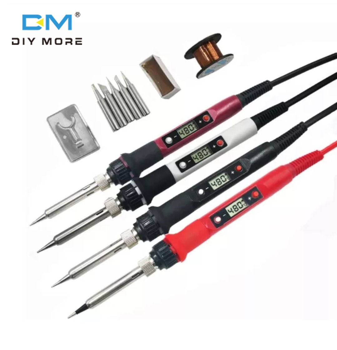 Diymore 80W Màn hình hiển thị kỹ thuật số có thể điều chỉnh nhiệt độ và nhiệt độ không đổi hàn điện Bộ sắt, nội bộ sưởi ấm hàn điện bút, chúng tôi/rắc cắm Châu Âu