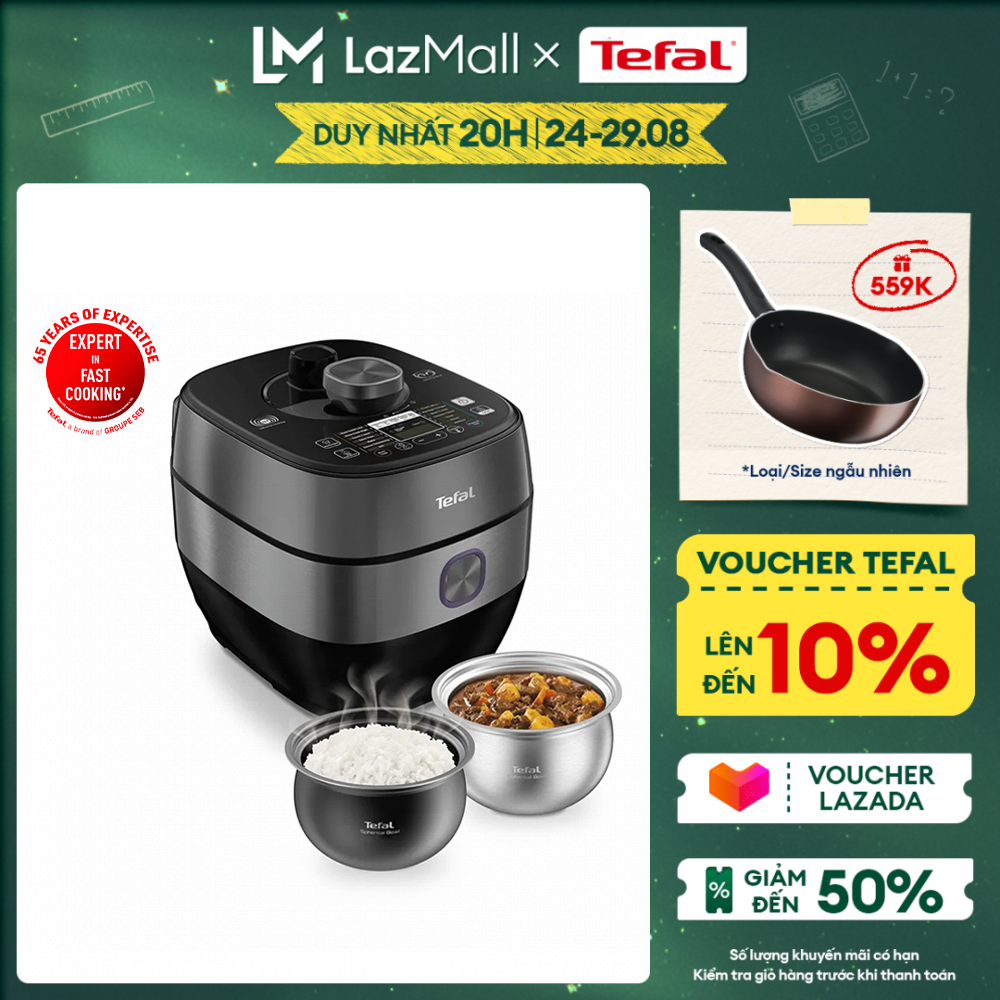 Nồi áp suất điện đa năng 5L cao tần Tefal CY638868 - Gian hàng chính hãng bảo hành 2 năm