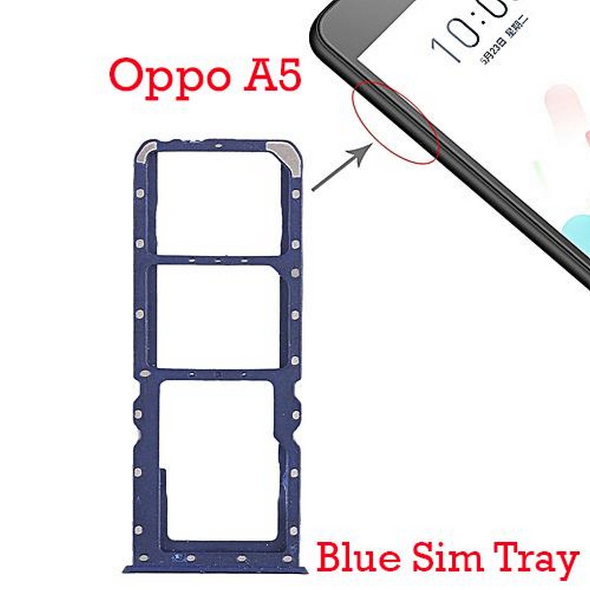 Oppo A5 Sim Tray For Oppo A5 Sim Jacket - Blue