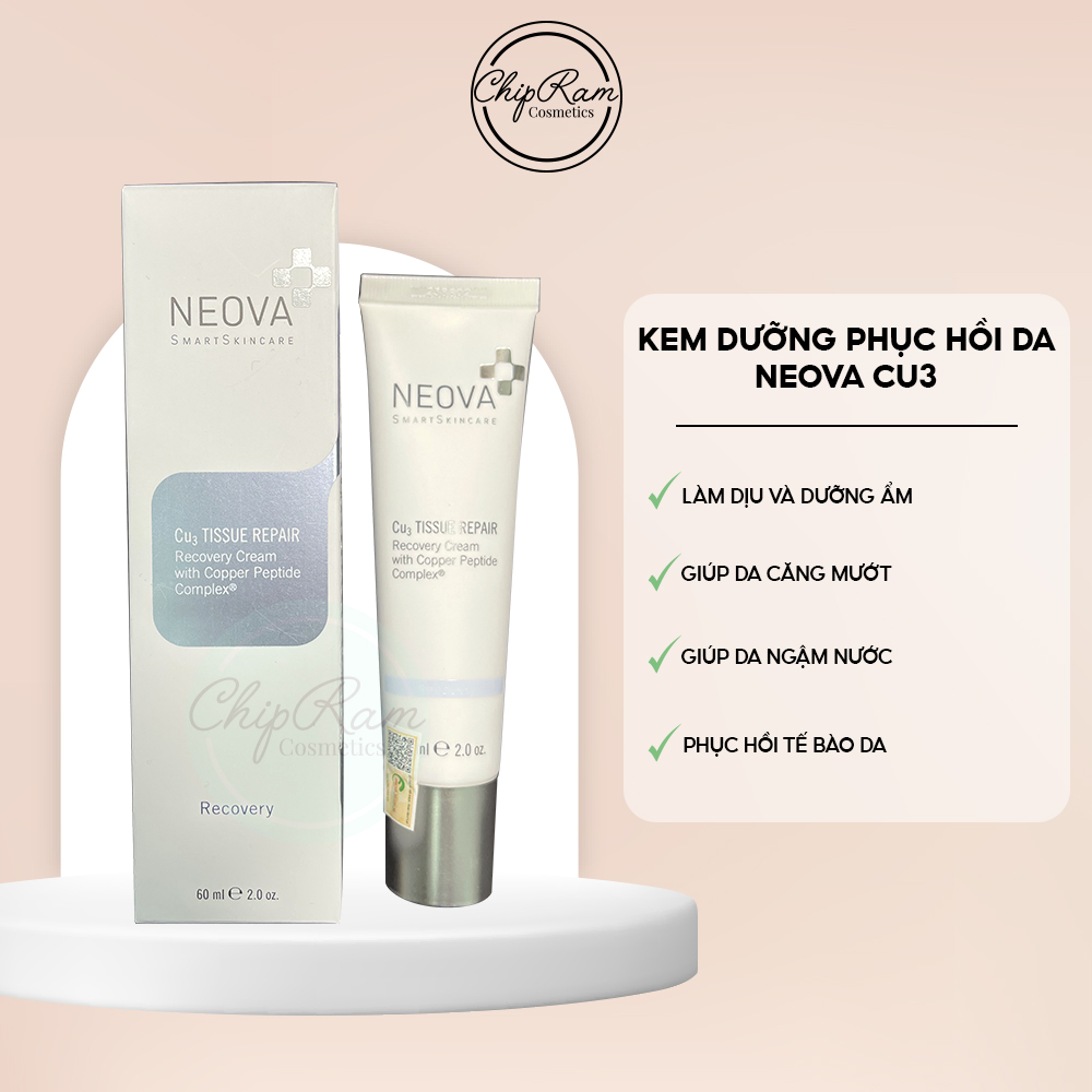 Kem dưỡng phục hồi da Neova Cu3 Tissue Repair làm dịu, giữ ẩm da 60ml