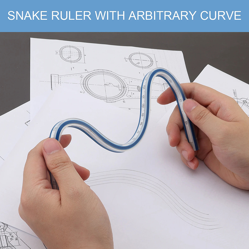 1pc30cm Curved Ruler For Sewing Soft Flexible English And Metric Scale Rule Engineering Drafting Drawing Tool Sewing Accessories ZHIXING. 