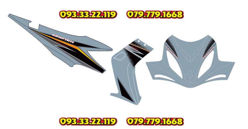 Tem Rời Ex 2010 Crypton Xám Xi Măng