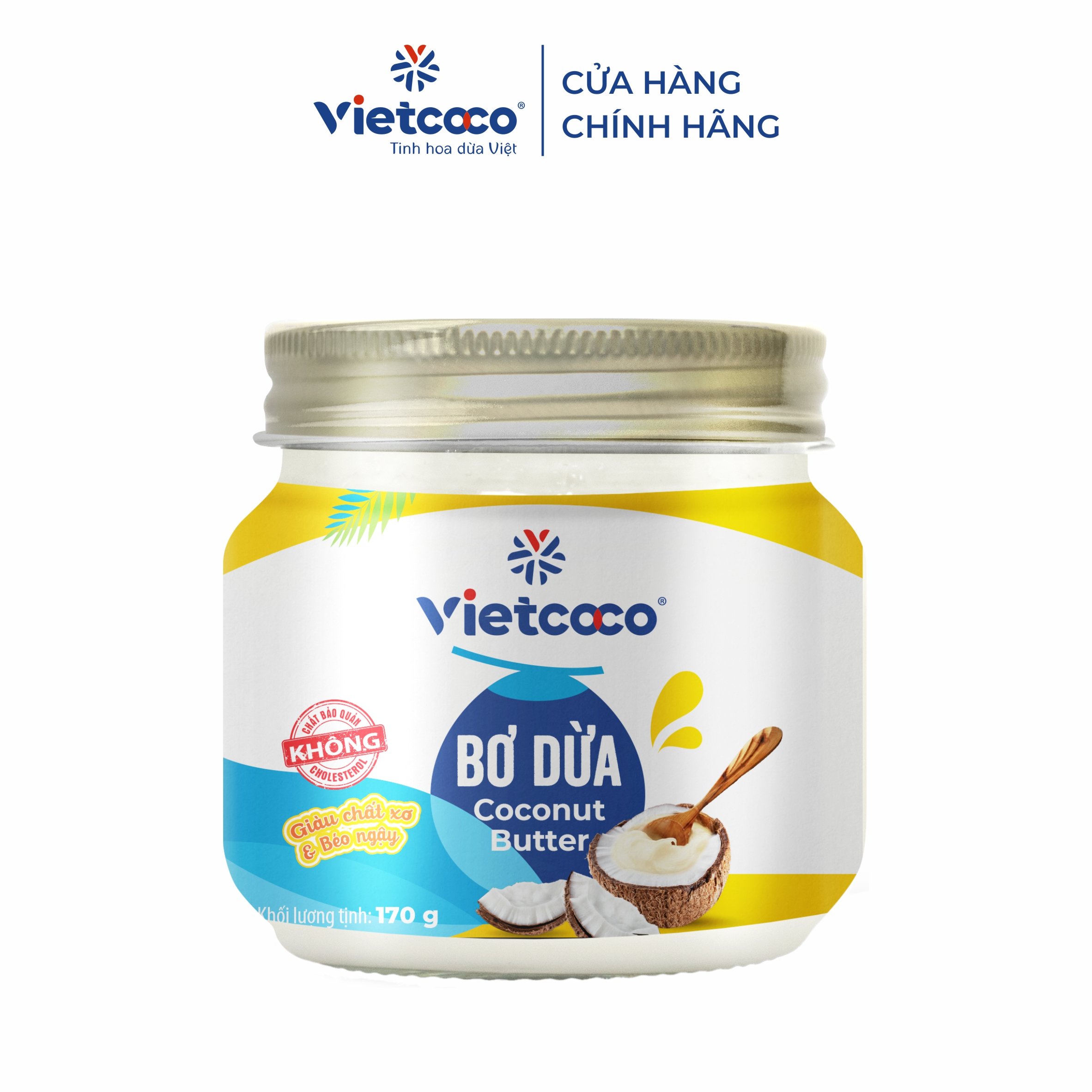 Bơ dừa Vietcoco - Hũ thủy tinh 170g