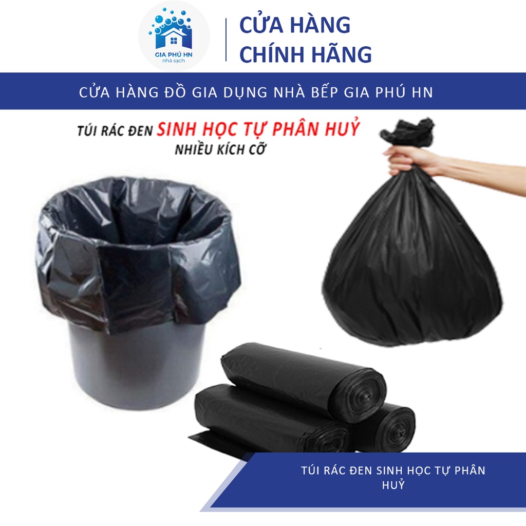 Túi Đựng Rác Màu Đen (Bọc 3 Cuộn 500g) Size Trung 55x65cm