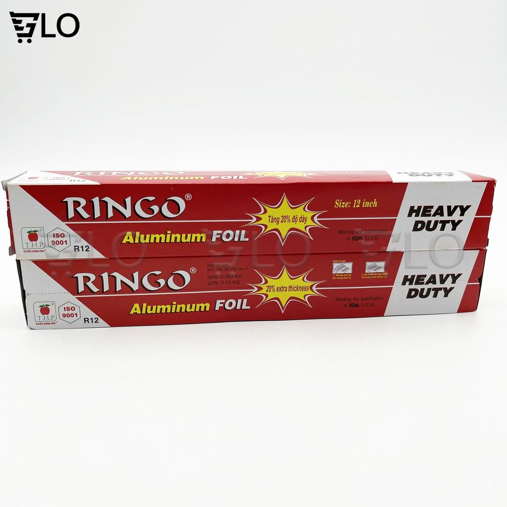 Giấy Bạc Nướng Ringo R12 (30cm X 3m) - Nhôm Lá Nguyên Chất 100% - Giữ Nhiệt, Chịu Được Nhiệt Độ Cao