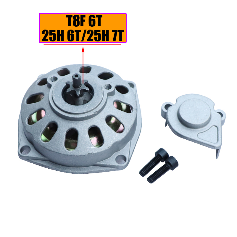 【ZAKA ZAKA】 Clutch Housing Drum Gearbox T8F 25H 6T 7 Sprocket for 47cc-49cc Mini Quad ATV Minimoto Scooter Buggy Go-Kart