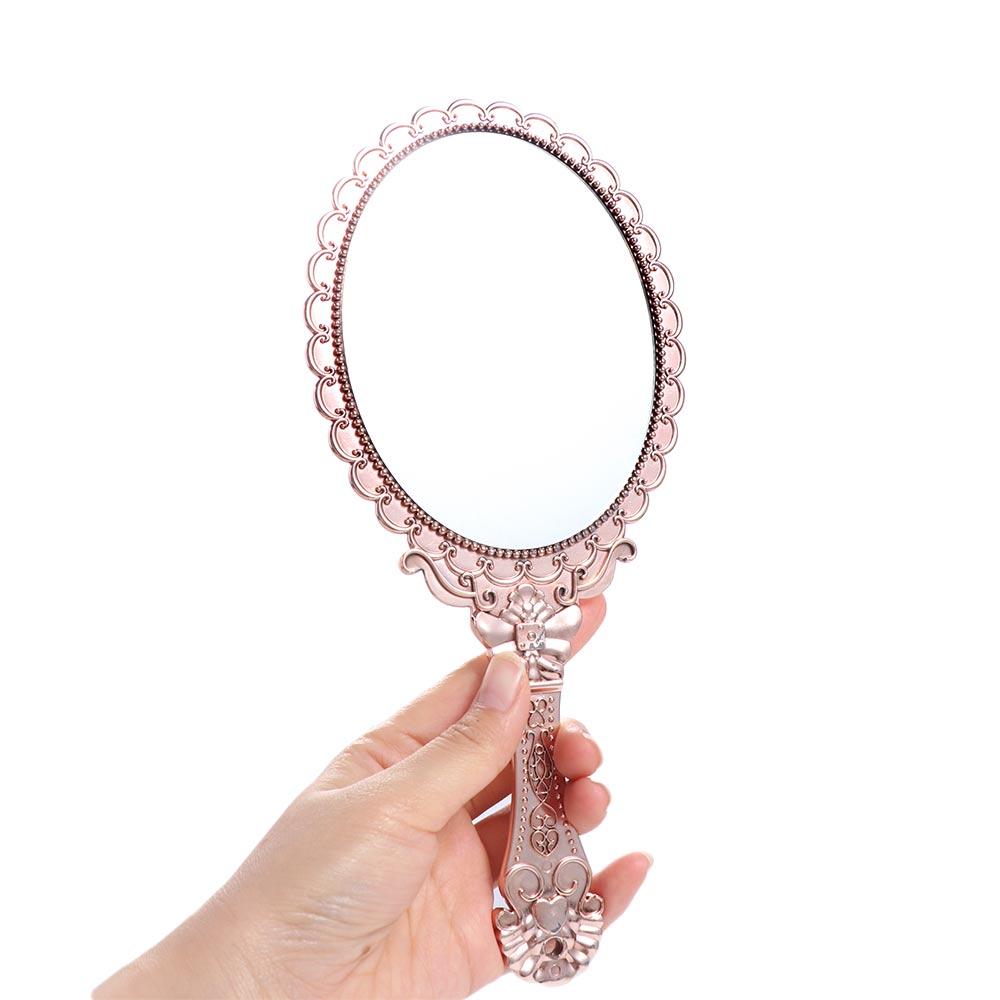 Creative High Definition Handheld Mirror Pattern Handle Easy to Carry Carved Small Mirror Odorless Portable Dressing Mirror Living Room. 