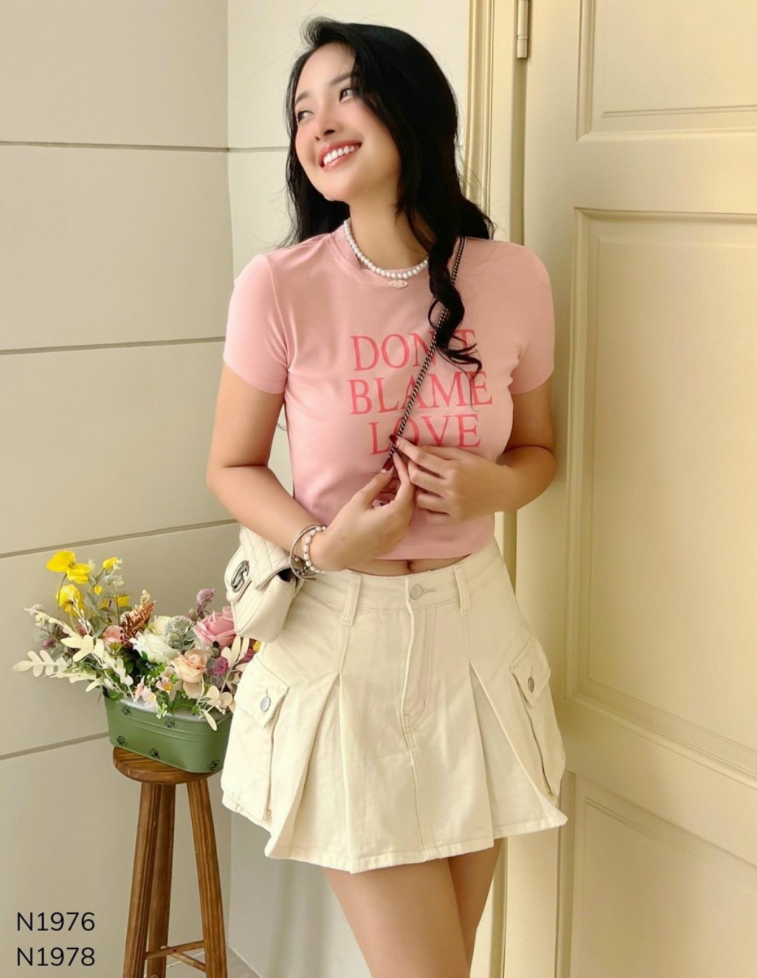 Áo thun nữ croptop form ôm in hình siêu xinh