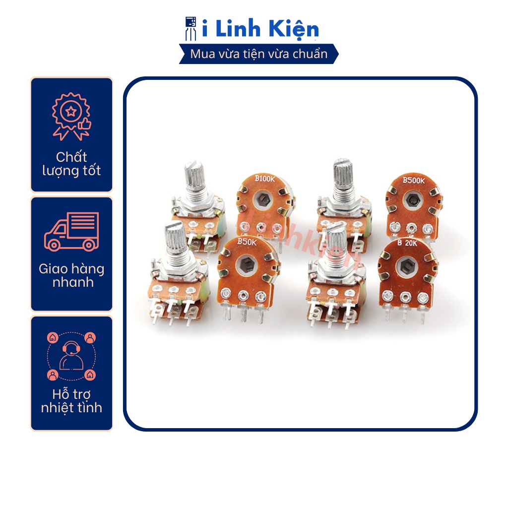 Chiết áp đôi 5K WH148-B5K 15mm