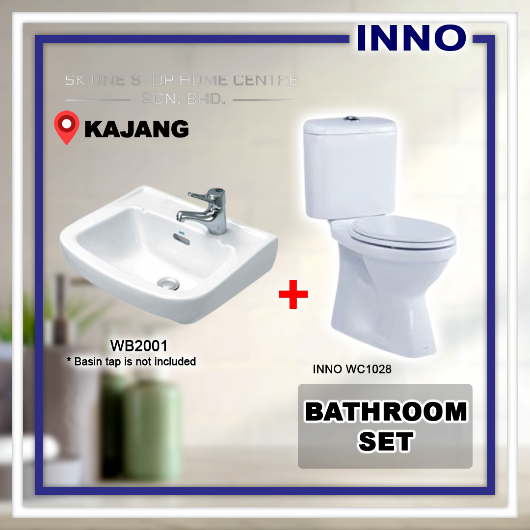 SET) INNO WC Toilet Bowl + INNO WC 1028 Set Package ( WHITE