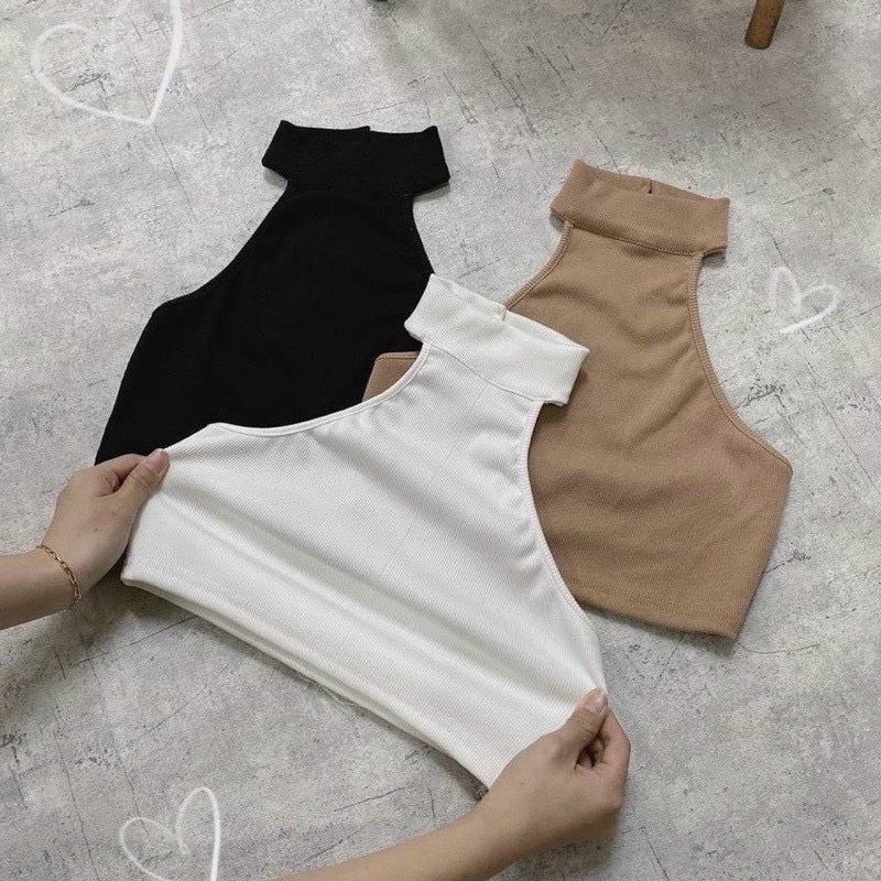 Áo croptop yếm cổ lọ  A5062