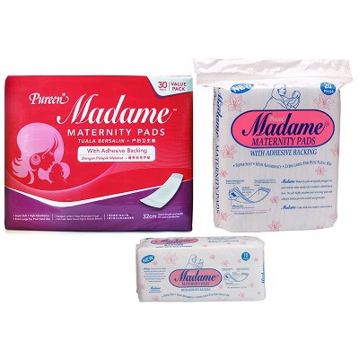 Pureen Madame Maternity Pads Value Pack (20pcs/30pcs) Post Natal 32cm for  Night Use & Heavy Flow Extra Thick