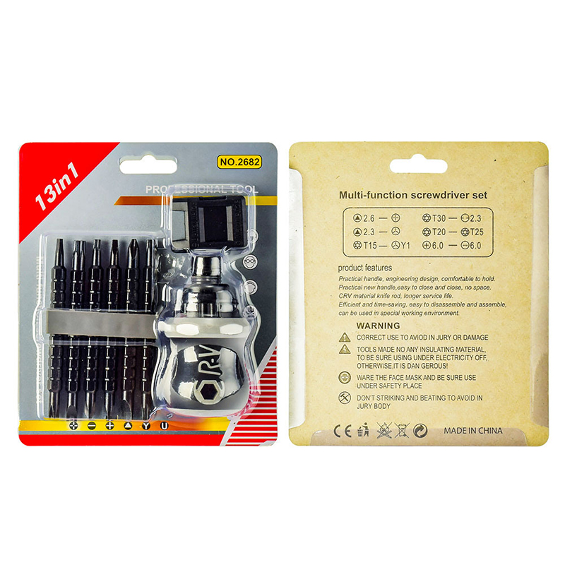 SINGLELADY [Miễn Phí Vận Chuyển] Tuốc nơ vít Phillips, tuốc nơ vít dẹt, trình điều khiển, đa mục đích kết hợp 13-in-1 Ratchet dual-mục đích Bộ Tuốc nơ vít, bộ dụng cụ cầm tay Tua Vít Trợ Lực Đảo Chiều Có Nam Châm Chất Liệu Thép CR-V Bền Bỉ