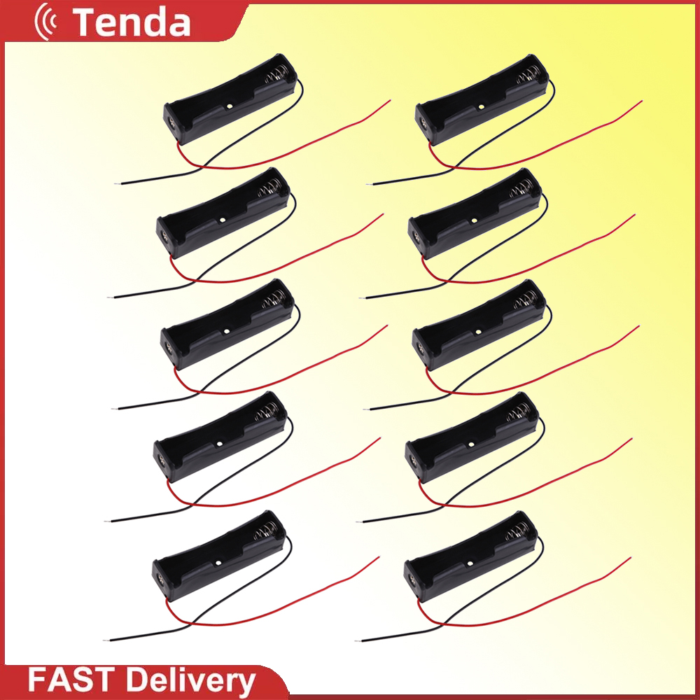 Brand New 10 Pcs 18650 Battery 3.6~4.2V Clip Holder Box Case Black