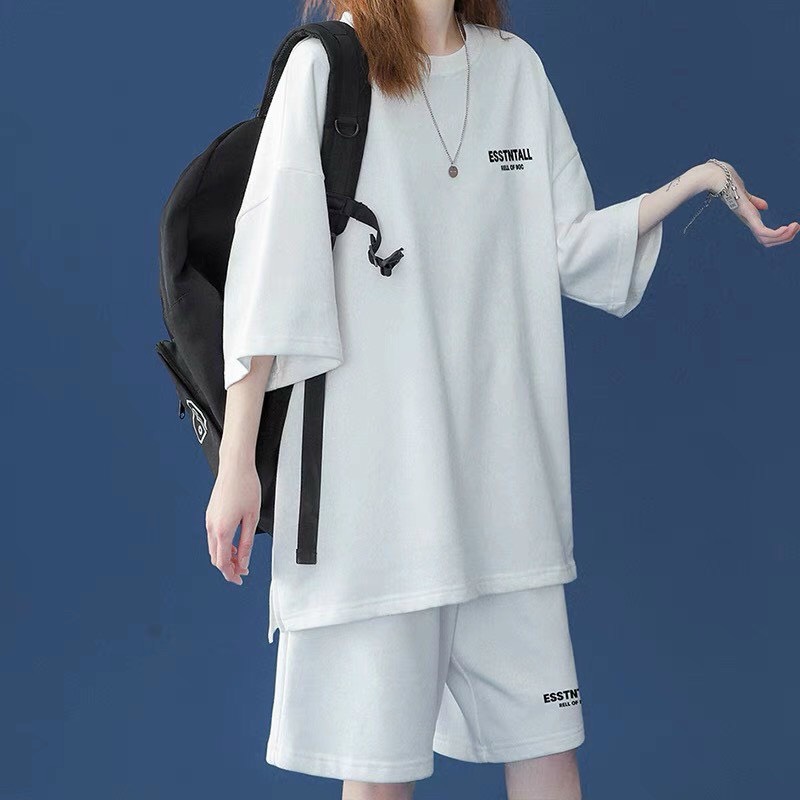 Set bộ cotton nữ phom rộng in chữ-có size 3xl