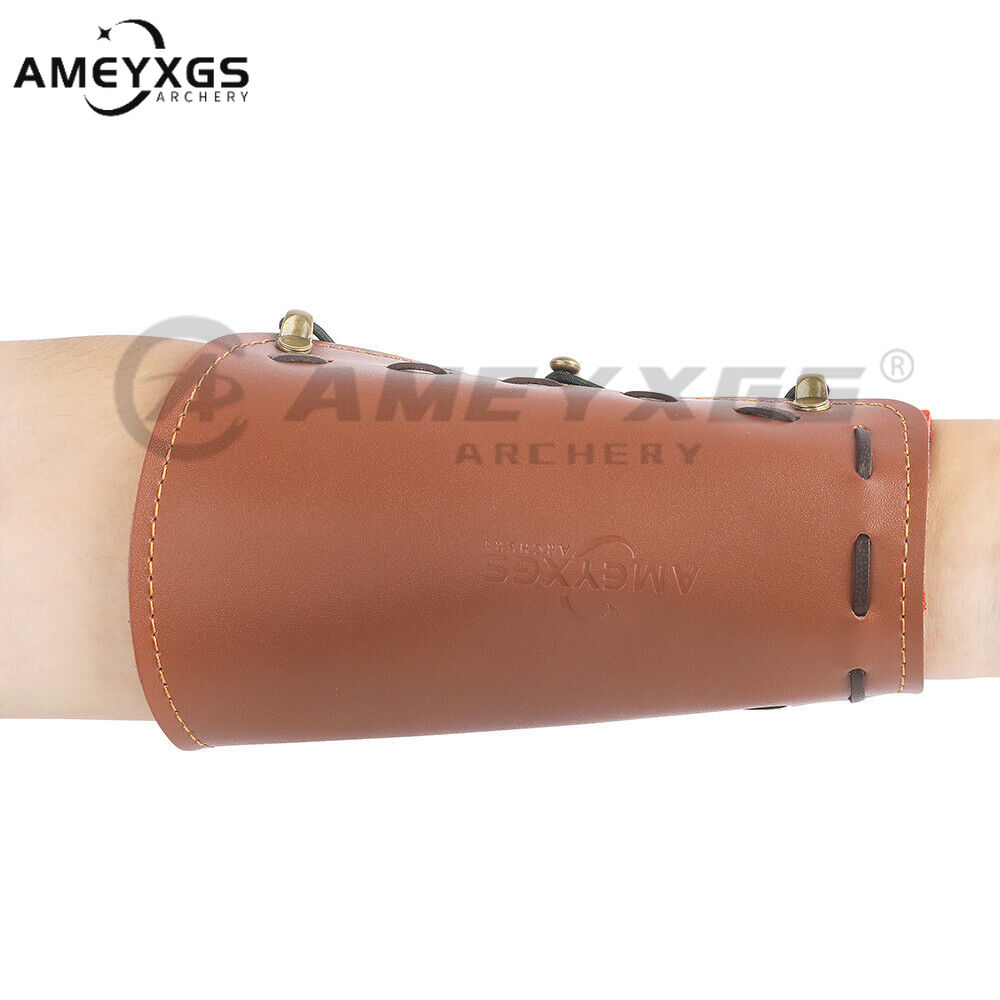 AMEYXGS Cowhide Arm Guard Cow Leather Forearm Hand Protector Gear Bow