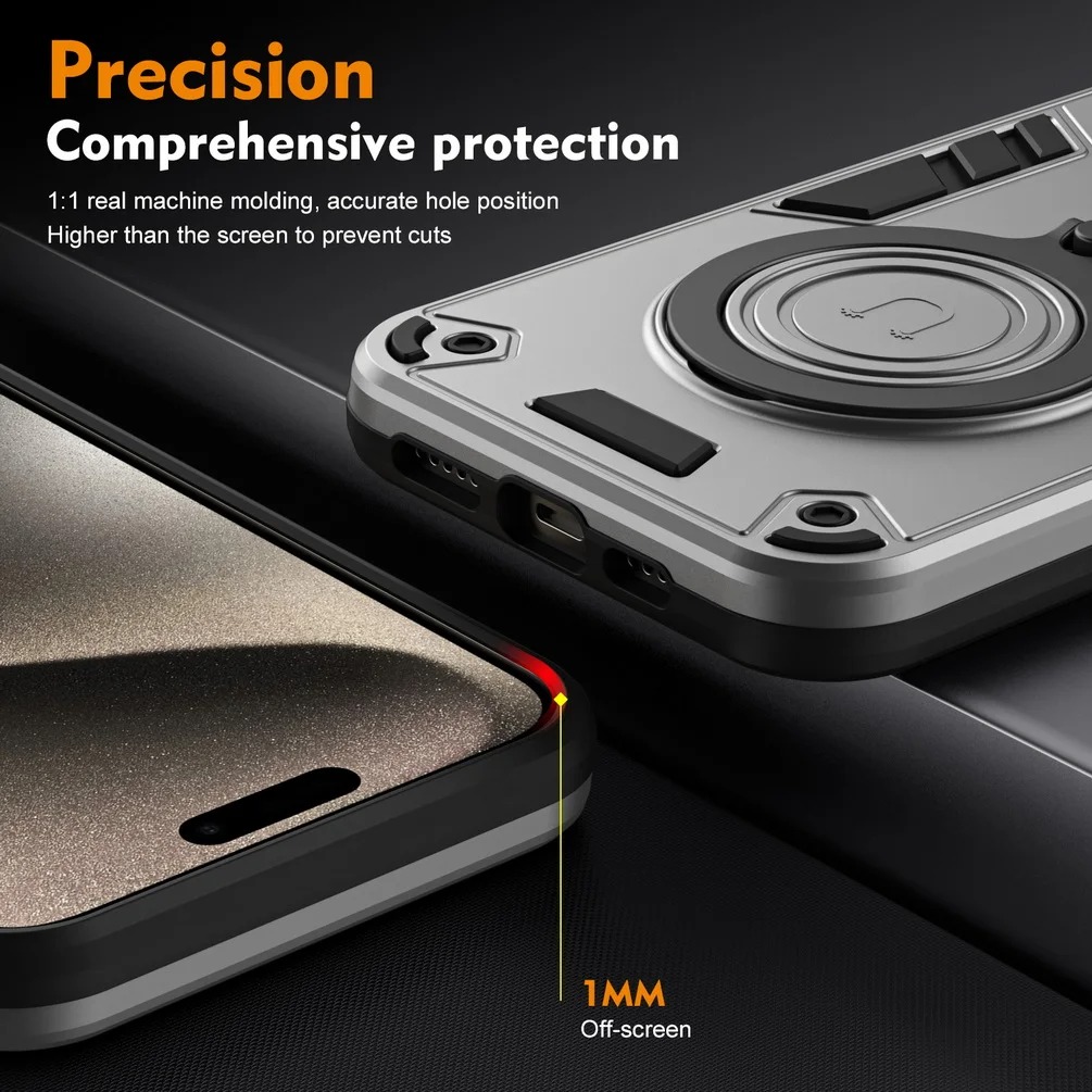 Phone cover For Tecno Pova 6 6Pro case shell Shockproof Armor iron Metal Ring Kickstand Bracket Casing For Tecno Pova 6 Pro Cases Housing.