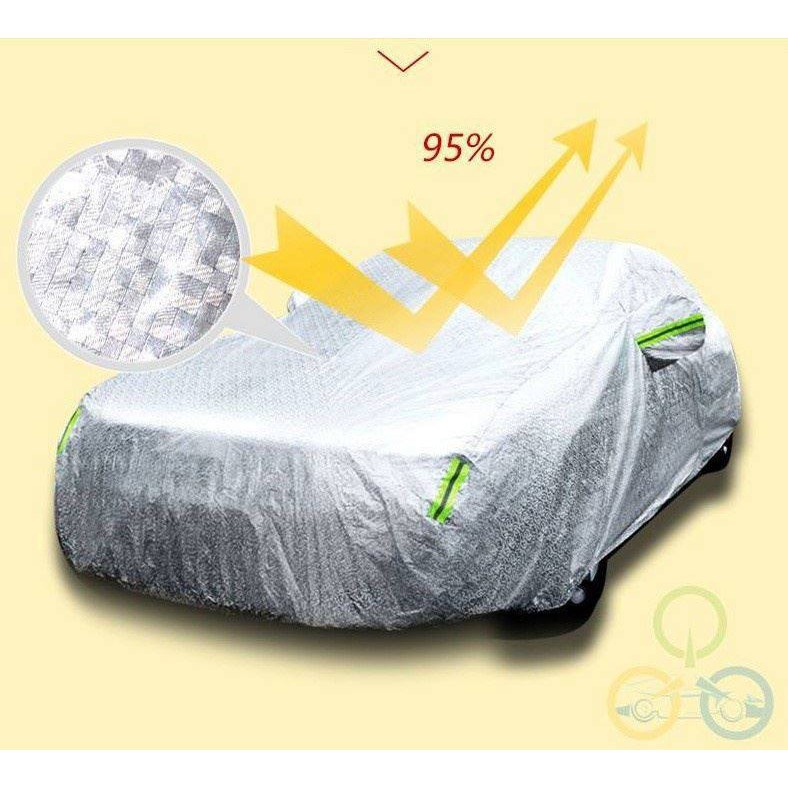 Bạt Che Phủ Xe Mitsubishi Attrage Cao Cấp (bạt 3 lớp Tráng Nhôm, chống xước) size 3M