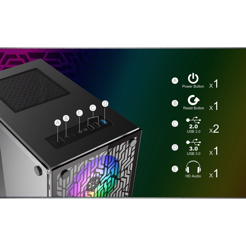 VỎ CASE XIGMATEK NYX 2 MẶT KÍNH CƯỜNG LỰC