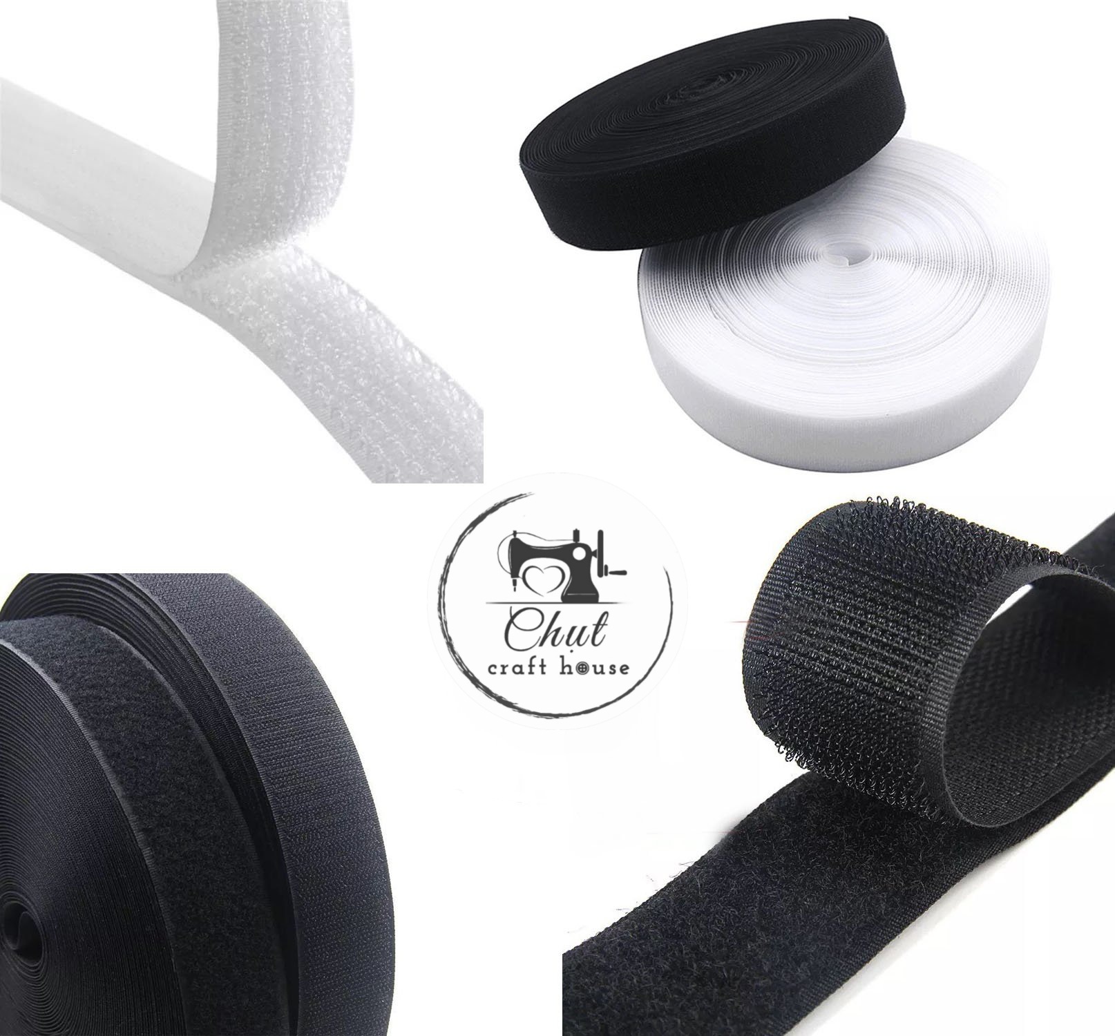 [Giá 2m] Velcro Băng dính nhám gai bản 2.5cm
