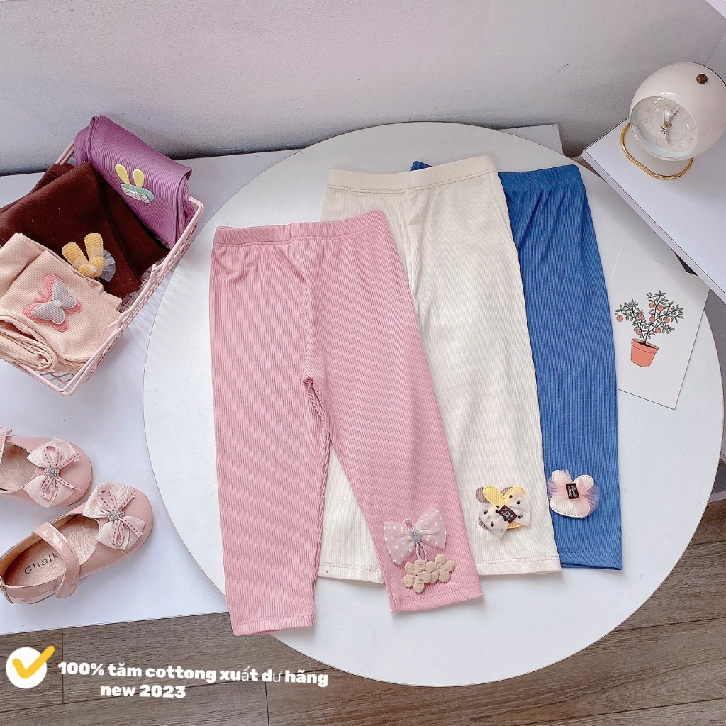 COM BO 4 QUẦN LEGGING TĂM CHO BÉ MỀM MỊN (QT)
