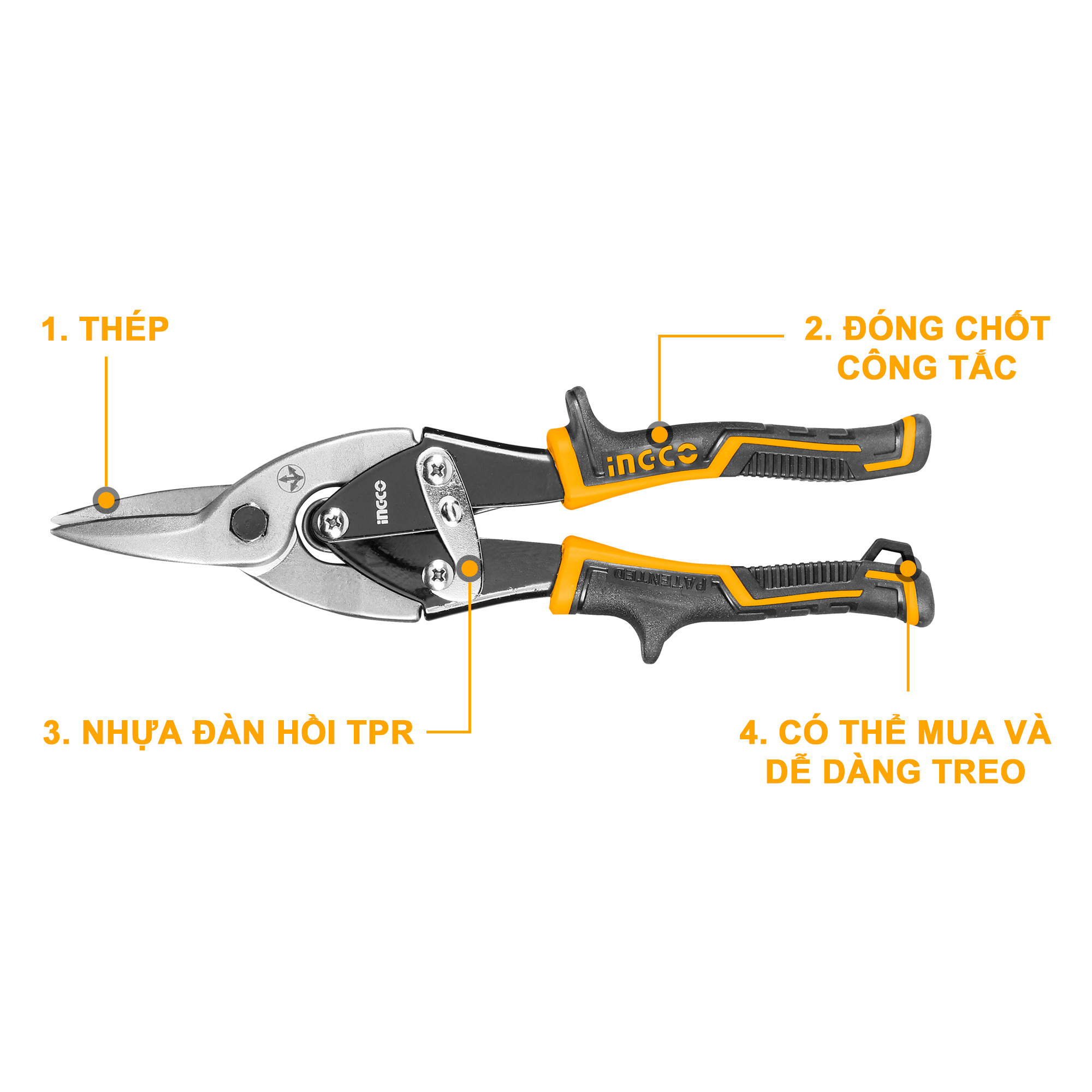 Kéo cắt tôn (cắt thẳng) INGCO HTSN0110S