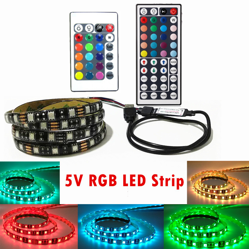 Dc 5v Rgb Led Strip Usb Not Waterproof Smd 5050 0.5- 5m 5 V Volt Tv Pc ...
