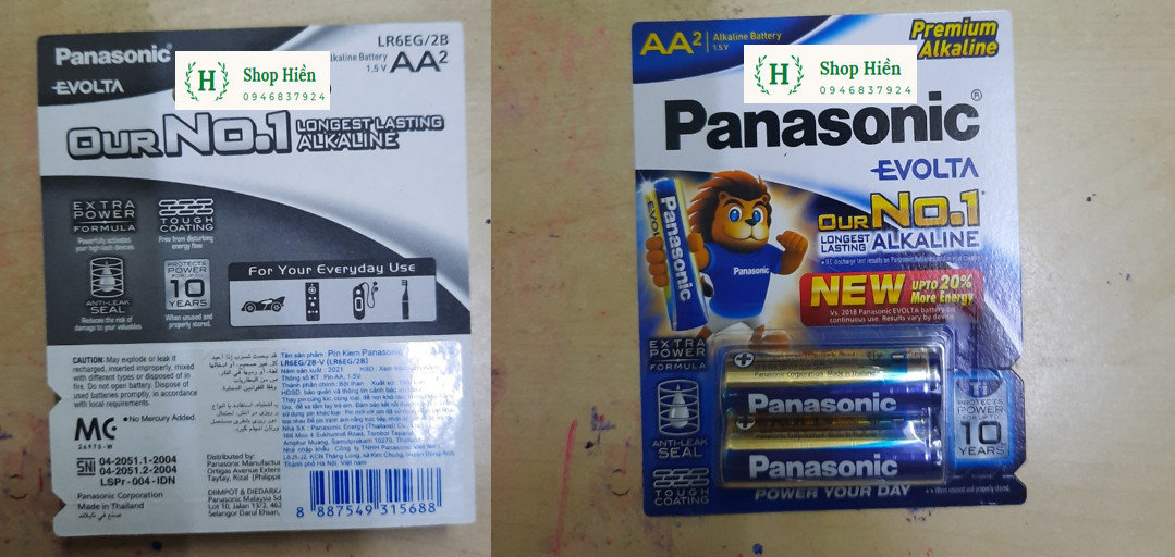 2 Viên Pin kiềm AA Panasonic Evolta - LR6EG/2B  (Hàng Chính Hãng)