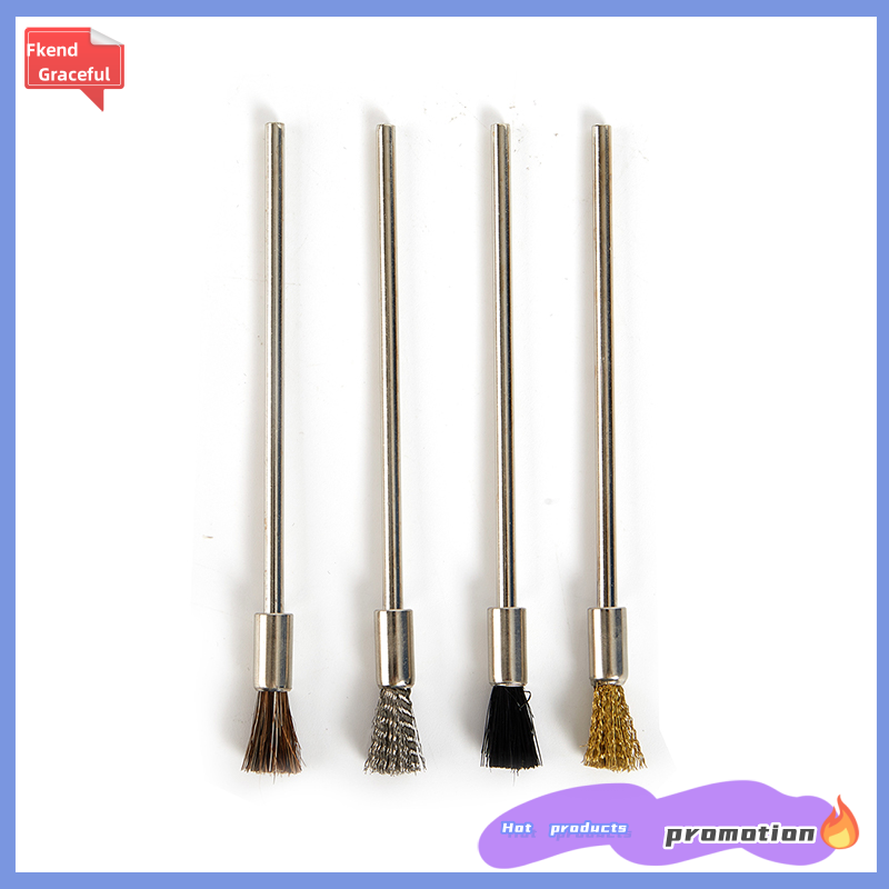 Fkend Pen Wire Brush 100mm Long Shank Cleaning Brushes Rotary Tool Rust Paint Removal