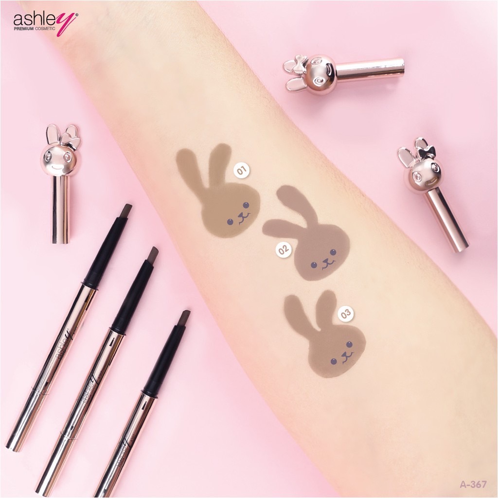 Ashley Rabbit Cutie Eyebrow ดินสอเขียนหมุนออร์โต้หัวตัด กันน้ำ No.03 ...