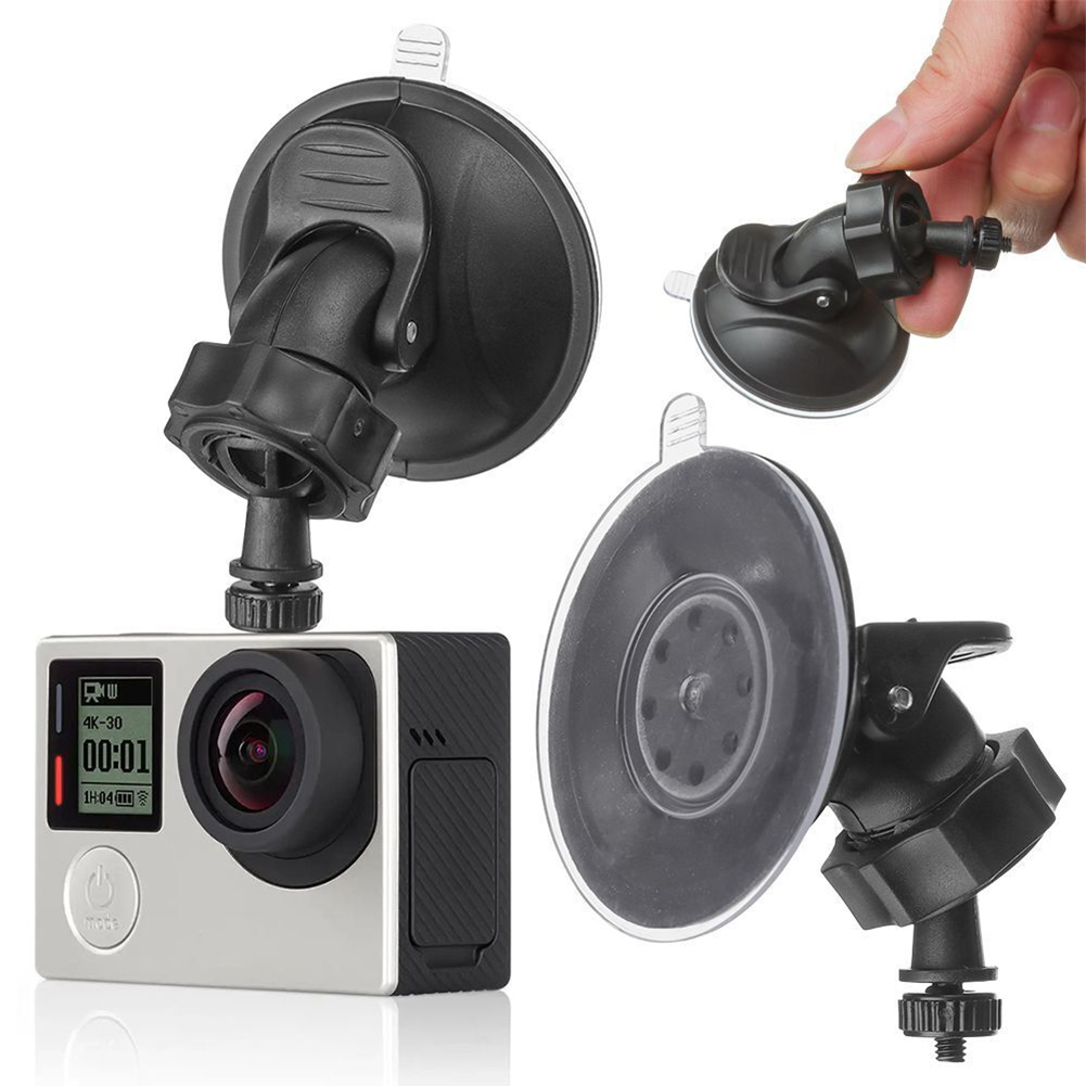 【Limited edition】 Car Mount Recorder Bracket Dash Cam Holder Camera Stand Suction Cup Black ABS Rotatable.