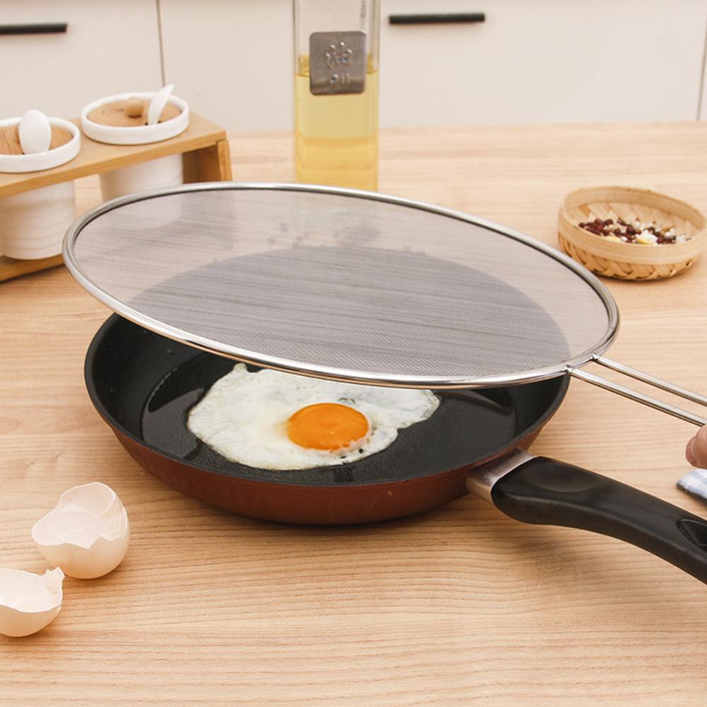 33cm Kitchen Oil Proofing Lid Filter Frying Pan Cover Oil Splashproof