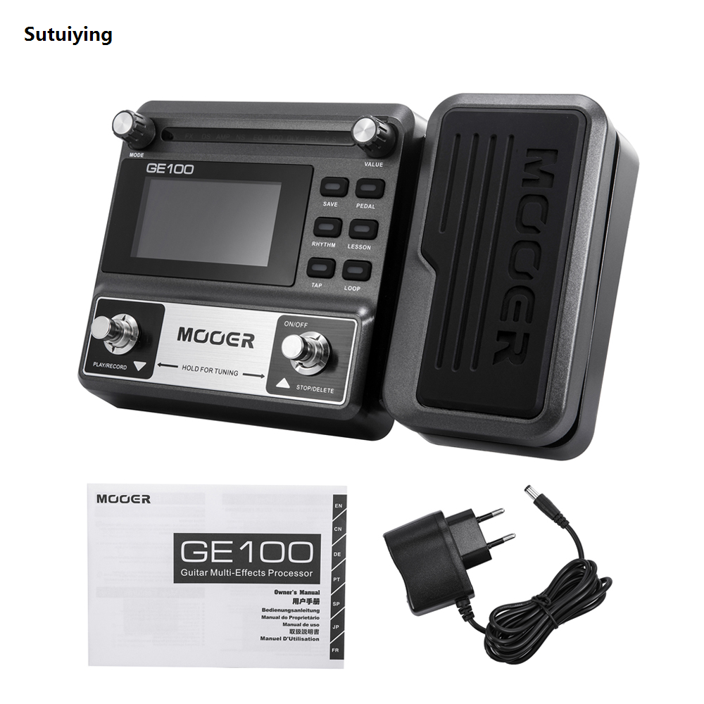 Sutuiying MOOER GE100 Guitar Pedal Multi-effects Processor Effect Pedal with 【2025 Version】 Loop Recording Max Time 180s 8 effect modules 40 Drum rhythms. 