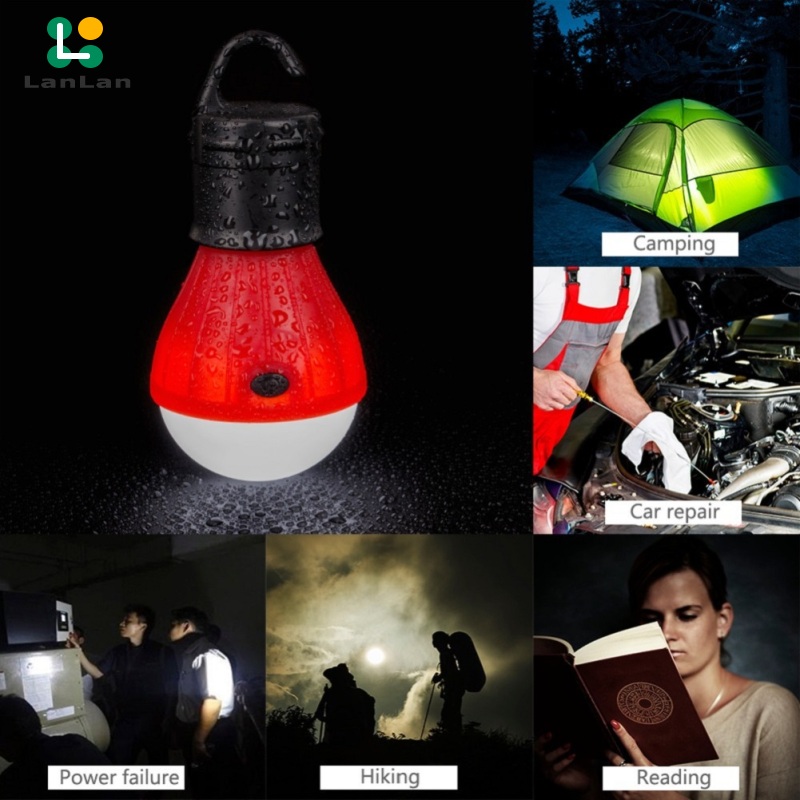 Mini Portable Camping Light Waterproof Tent Light Emergency Lamp Flashlight With Hanging Hook 5188