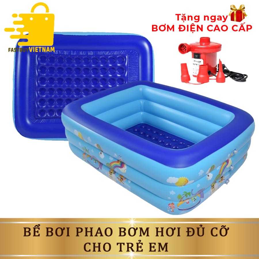 Bể bơi phao đủ các kích cỡ, hồ bơi bơm hơi cho trẻ em , Bể bơi bốn mùa đủ các kích thước  cho cả gia đình họa tiết ngộ nghĩnh, nhựa an toàn