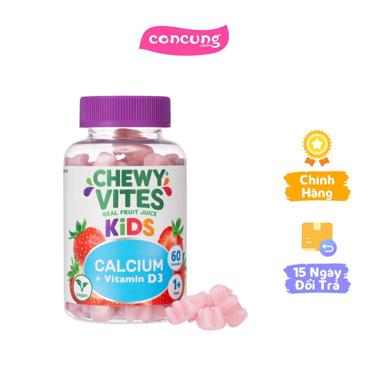 Thực phẩm bổ sung chewy vites kids calcium + vitamin d3