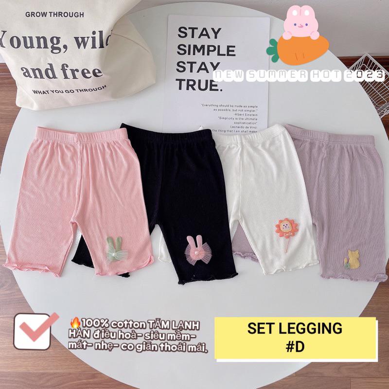 SET 4 QUẦN LEGGING LỬNG HÀN QUỐC CHO BÉ