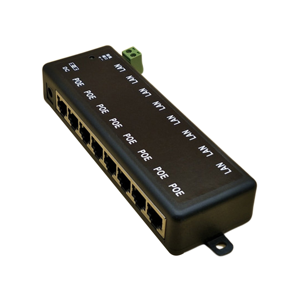DC12-48V 10/100Mbps POE Splitter for CCTV Network POE Camera Power Over Eth