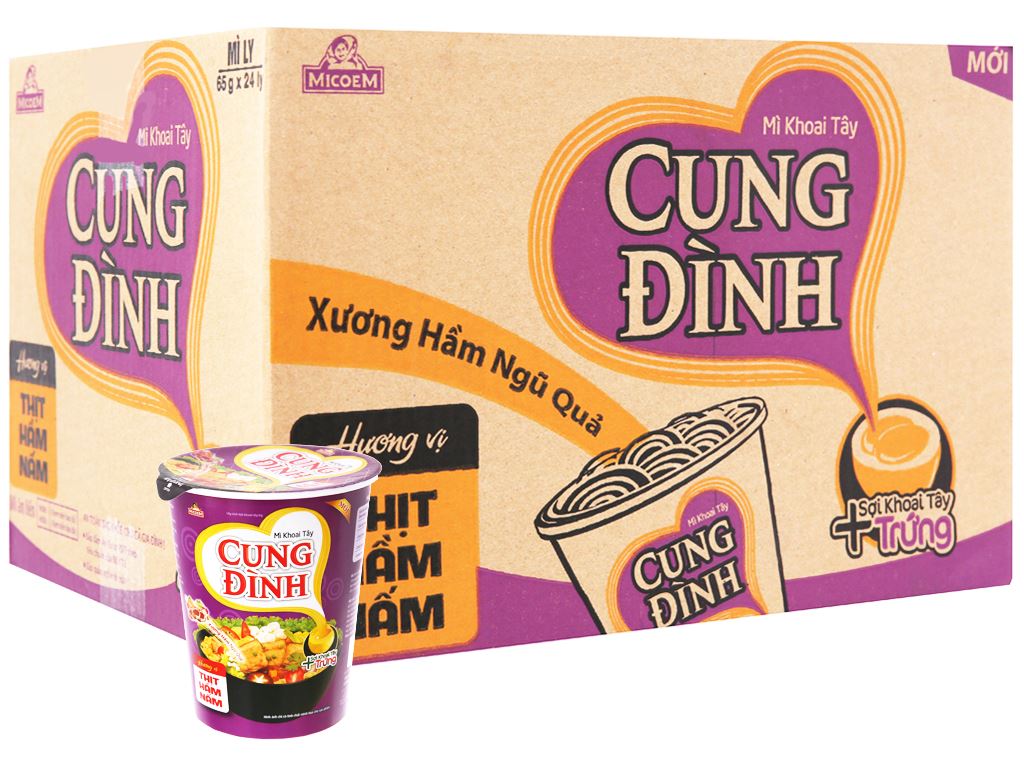 Mì Khoai Tây Cung Đình Thịt Hầm Nấm Ly 65g