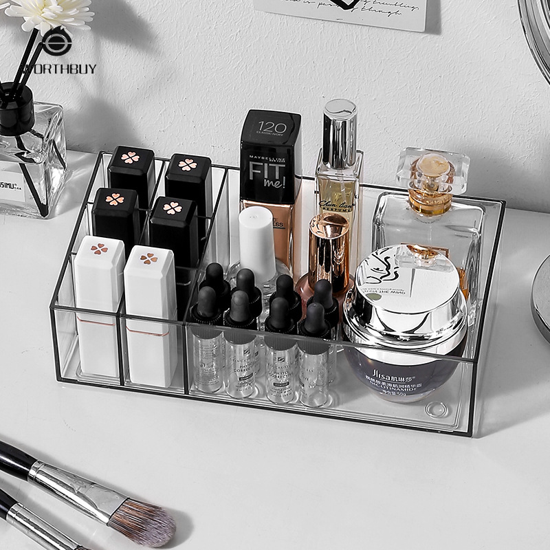 Storage box desktop drawer-type cosmetics storage multi-compartment transparent storage shelf multi-function